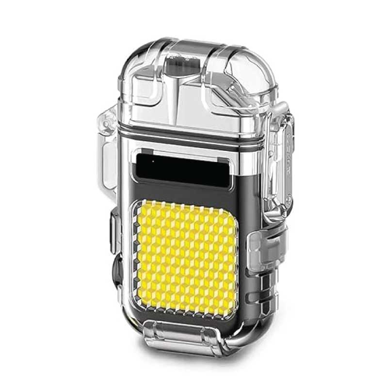 Led flashlight with lighter