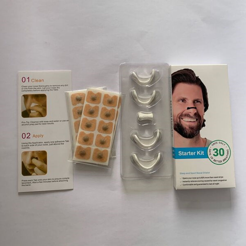নেজাল ডাইলেটর স্টার্টার কিট – ৬০টি কার্ভড নোজ স্ট্রিপসহ