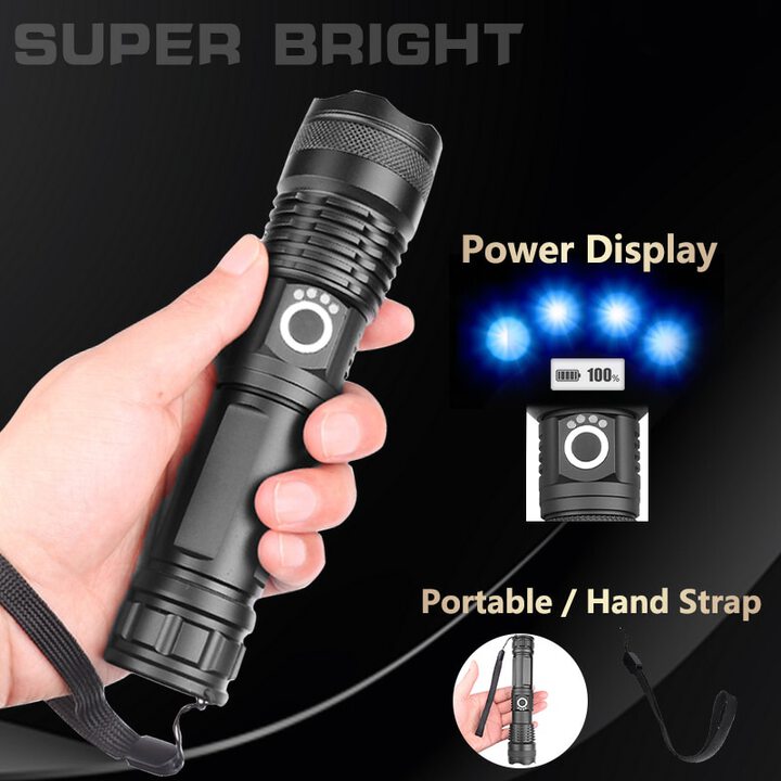 Rechargeable Zoom LED Flashlight USB