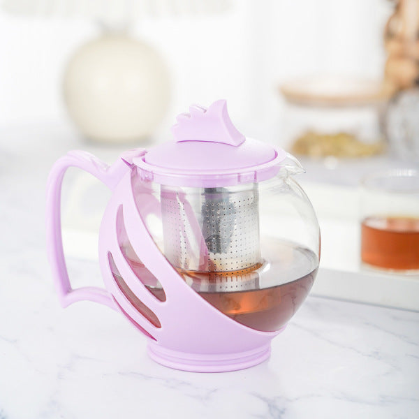 Tempered Glass Tea Pot Infuser with Stainless Steel Basket