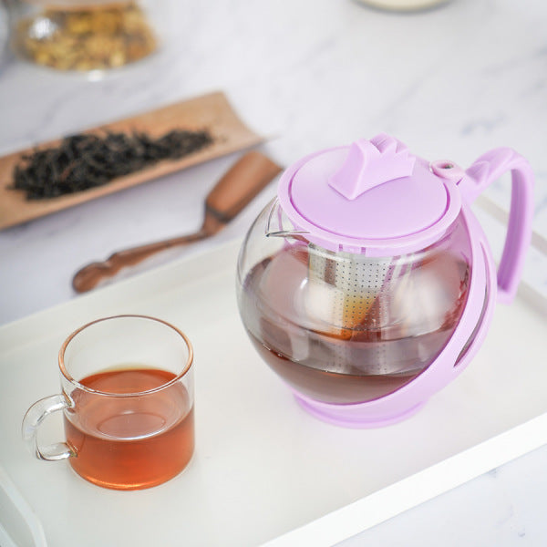 Tempered Glass Tea Pot Infuser with Stainless Steel Basket