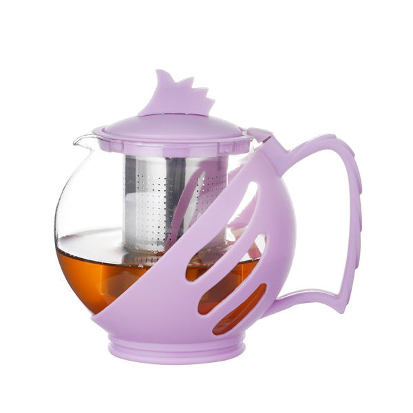 Tempered Glass Tea Pot Infuser with Stainless Steel Basket